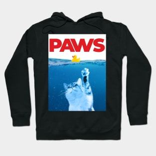 Paws Cat and Yellow Rubber Duck Funny Parody Hoodie